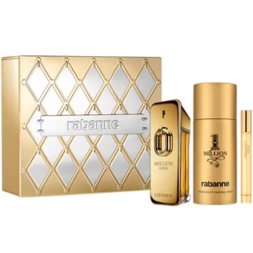 Set Apa de Parfum Paco Rabanne Million Gold 100 ml + 150 ml Deodorant Spray + 10 ml, Barbati