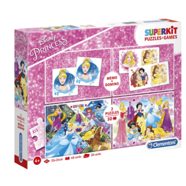 Joc creativ-educativ Clementoni, SuperKit, Disney Princess, Puzzle, For Girls, 4+ years, 2 x 30 + 48 + 28 pcs