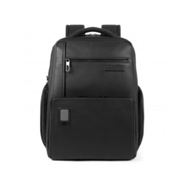 Rucsac Piquadro, Akron, Leather, PIELE, Black, Laptop Compartiment, For Men, 32 x 41 x 12 cm