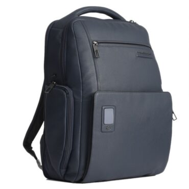 Rucsac Piquadro, Akron, Leather, PIELE, Black, Laptop Compartiment, For Men, 32 x 43 x 15 cm