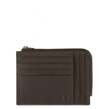 Piquadro, Black Square, Leather Wallet, Credit Card Case, Brown, For Men