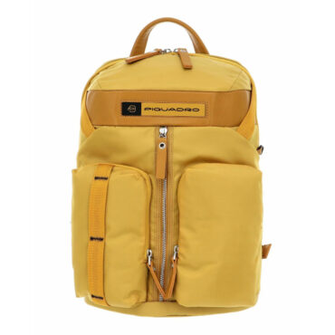 Rucsac Piquadro, Pq-Bios Regenerated, TEXTIL, Yellow, Unisex, 27 x 41x 12