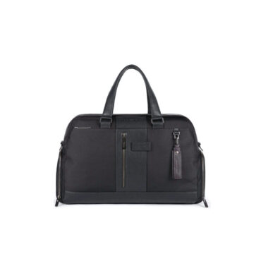 Geanta Piquadro, Brief 2, Nylon And Leather, Textile Briefcase, Document Holder, Black, 48 x 30 x 23 cm, For Men