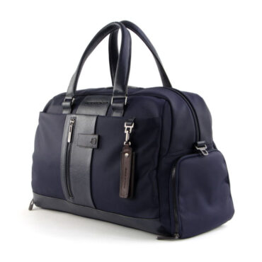 Geanta Piquadro, Brief 2, Synthetic Fabric, TEXTIL, Shoe Compartment, Navy Blue, 48 x 30 x 23 cm