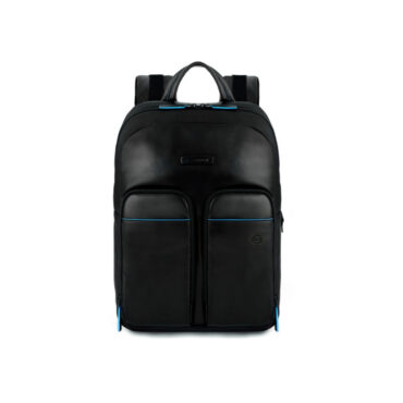 Rucsac Piquadro, Blue Square, Leather, PIELE, Black, Laptop Compartiment, CA5575B2V, For Men